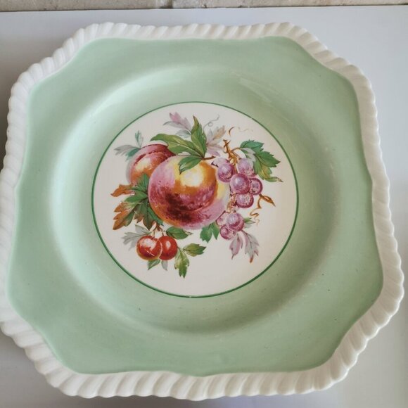 Johnson Bros Fruit Plates Vintage Set of 5 Pastels Square Rope Trim California - Picture 6 of 10
